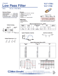 Datasheet VLF-1700+ manufacturer Mini-Circuits